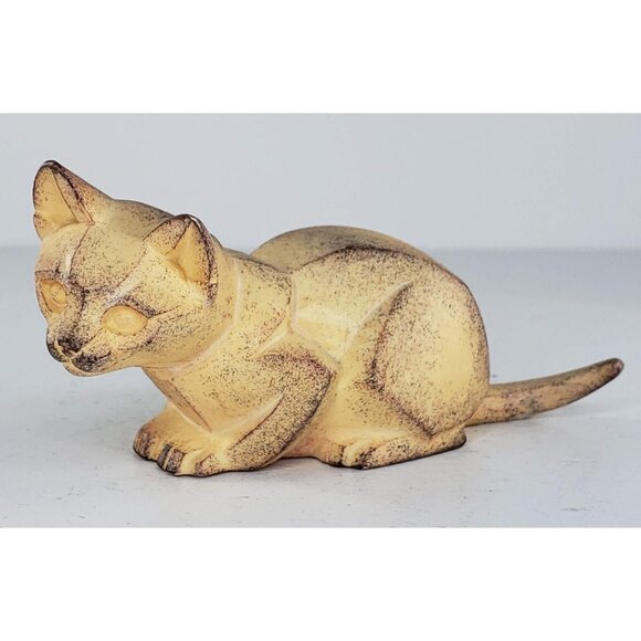 Border Fine Arts Cubist Cat Kitten Lying Down Figurine HTF RARE - Picture 1 of 7